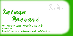 kalman mocsari business card