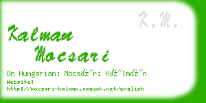 kalman mocsari business card